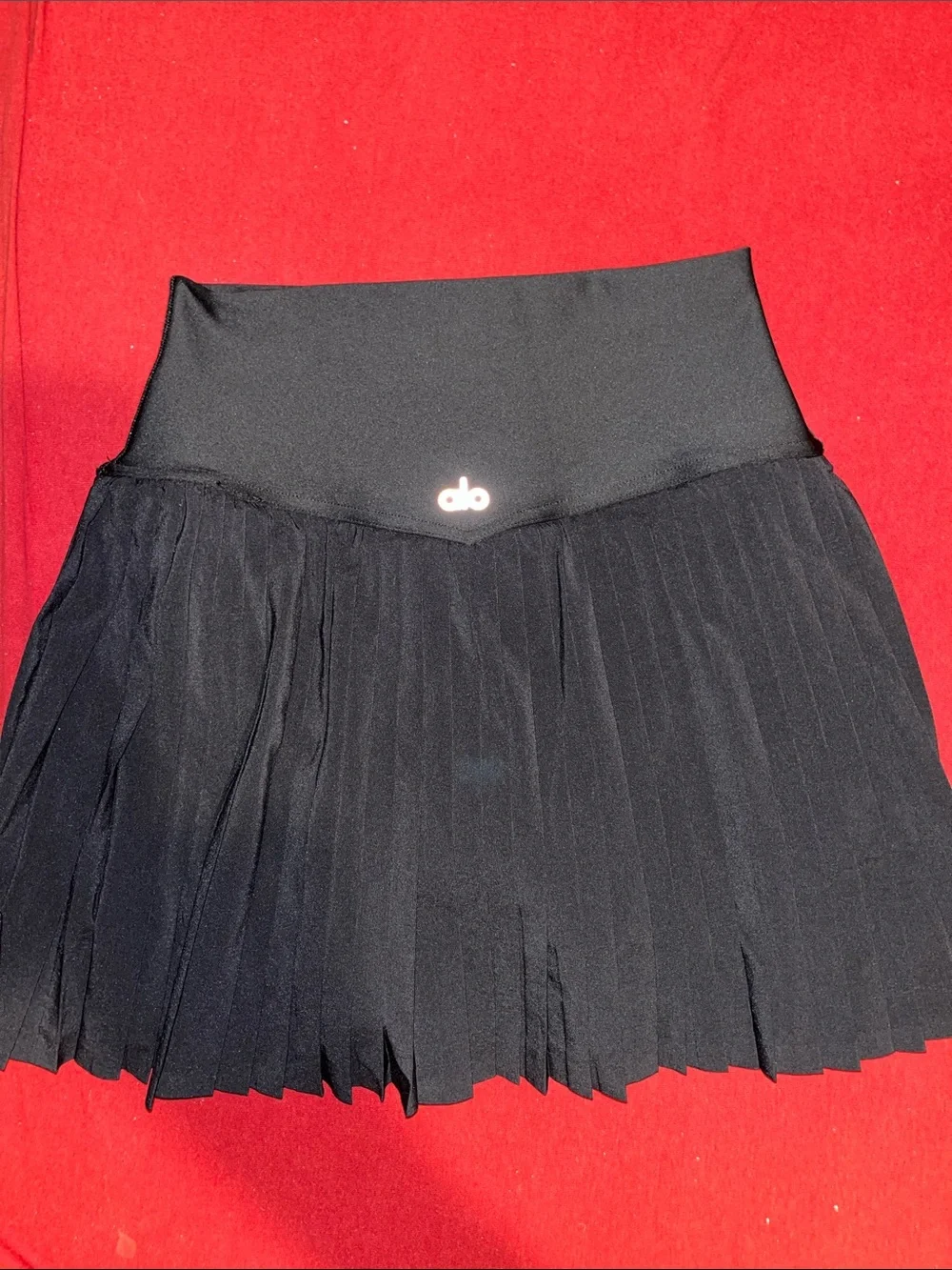 ALO Yoga Black Pleated Mini Skirt